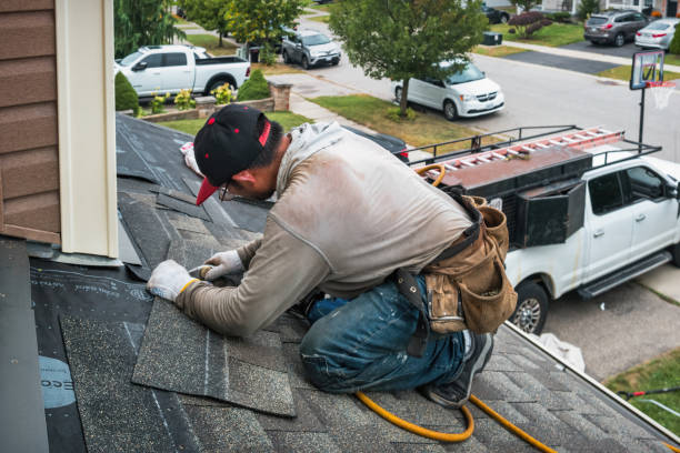 Professional Roofing technician working in Sandy Level, VA
